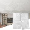 imageArt3d 12Pack Drop Ceiling Tiles 2x2 FT PVC 3D Textured Panels for Interior Wall Decor Living Room Bedroom Office 24x24 Inch WhiteWhite