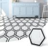 imageArt3d 30Pack Hexagon Peel and Stick Flooring Tile Self Adhesive Waterproof Vinyl Floor Tile for Kitchen Bathroom Living Room Bedroom 118quot x 102quot BlueBlackWhiteWhite Marble