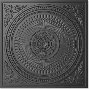 imageArt3d 12Pack Drop Ceiling Tiles 2x2 FT Decorative Easy Install PVC Ceiling Panels for Interior Kitchen Bathroom Basement 24x24 Inch Antique GoldBlack