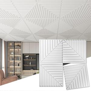 imageArt3d 12Pack Drop Ceiling Tiles 2x2 FT PVC 3D Textured Panels for Interior Wall Decor Living Room Bedroom Office 24x24 Inch WhiteWhite