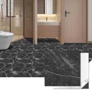 imageArt3d Peel and Stick Vinyl Floor Tiles 30Pack 12 x 12 inch Self Adhesive Waterproof Flooring Planks for Kitchen Dining Room Bedrooms Cover 30 Sq Ft Black ampamp White Marble 15 Tiles per ColorDark Marble