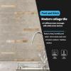 imageArt3d 10Sheet Peel and Stick Stone Overlay Kitchen Backsplash Tile  Volakas White Embellished with Metal GoldEcru Slate