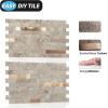 imageArt3d 10Sheet Peel and Stick Stone Overlay Kitchen Backsplash Tile  Volakas White Embellished with Metal GoldEcru Slate
