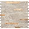 imageArt3d 10Sheet Peel and Stick Stone Overlay Kitchen Backsplash Tile  Volakas White Embellished with Metal GoldEcru Slate