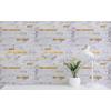imageArt3d 10Sheet Peel and Stick Stone Overlay Kitchen Backsplash Tile  Volakas White Embellished with Metal GoldVolakas White  Metal Gold