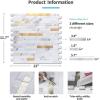 imageArt3d 10Sheet Peel and Stick Stone Overlay Kitchen Backsplash Tile  Volakas White Embellished with Metal GoldVolakas White  Metal Gold