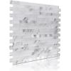 imageArt3d 10Sheet Peel and Stick Stone Overlay Kitchen Backsplash Tile  Volakas White Embellished with Metal GoldVolakas White  Metal Silver