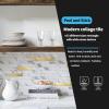 imageArt3d 10Sheet Peel and Stick Stone Overlay Kitchen Backsplash Tile  Volakas White Embellished with Metal GoldWhite Slate with Gold Studded