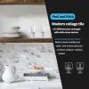 imageArt3d 10Sheet Peel and Stick Stone Overlay Kitchen Backsplash Tile  Volakas White Embellished with Metal GoldWhite Slate with Silver Studded