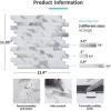 imageArt3d 10Sheet Peel and Stick Stone Overlay Kitchen Backsplash Tile  Volakas White Embellished with Metal GoldWhite Slate with Silver Studded