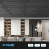 imageArt3d 12Pack Drop Ceiling Tiles 2x4 Ft Decorative PVC Ceiling Covering Panels 24x48 Inch for Basement Bathroom Kitchen Cover 96 SqFt BlackBlack