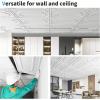 imageArt3d 12Pack Drop Ceiling Tiles 2x4 Ft Decorative PVC Ceiling Covering Panels 24x48 Inch for Basement Bathroom Kitchen Cover 96 SqFt BlackWhite