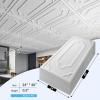 imageArt3d 12Pack Drop Ceiling Tiles 2x4 Ft Decorative PVC Ceiling Covering Panels 24x48 Inch for Basement Bathroom Kitchen Cover 96 SqFt BlackWhite