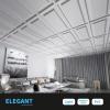 imageArt3d 12Pack Drop Ceiling Tiles 2x4 Ft PVC Decorative Ceiling Covering Panels for Basement Kitchen Bathroom 24x48 Inch Cover 96 Sq Ft Smooth WhiteMatt White