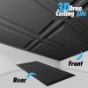 imageArt3d 12Pack Drop Ceiling Tiles 2x4 Ft PVC Decorative Ceiling Covering Panels for Basement Kitchen Bathroom 24x48 Inch Cover 96 Sq Ft Smooth WhiteMatt Black