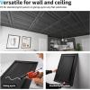 imageArt3d 12Pack Drop Ceiling Tiles 2x4 Ft PVC Decorative Ceiling Covering Panels for Basement Kitchen Bathroom 24x48 Inch Cover 96 Sq Ft Smooth WhiteMatt Black
