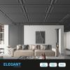 imageArt3d 12Pack Drop Ceiling Tiles 2x4 Ft PVC Decorative Ceiling Covering Panels for Basement Kitchen Bathroom 24x48 Inch Cover 96 Sq Ft Smooth WhiteSmooth Black