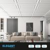 imageArt3d 12Pack Drop Ceiling Tiles 2x4 Ft PVC Decorative Ceiling Covering Panels for Basement Kitchen Bathroom 24x48 Inch Cover 96 Sq Ft Smooth WhiteSmooth White