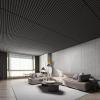 imageArt3d 12Pack Slat Design 3D Wall Panels for Interior Wall Decor 2x4 FT PVC Decorative Drop Ceiling Tiles  OakOblong  Black
