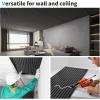 imageArt3d 12Pack Slat Design 3D Wall Panels for Interior Wall Decor 2x4 FT PVC Decorative Drop Ceiling Tiles  OakOblong  Black