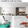 imageArt3d 12Pack Slat Design 3D Wall Panels for Interior Wall Decor 2x4 FT PVC Decorative Drop Ceiling Tiles  OakOblong  White