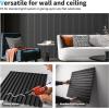 imageArt3d 12Pack Slat Design 3D Wall Panels for Interior Wall Decor 2x4 FT PVC Decorative Drop Ceiling Tiles  OakSquare  Black