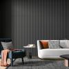 imageArt3d 12Pack Slat Design 3D Wall Panels for Interior Wall Decor 2x4 FT PVC Decorative Drop Ceiling Tiles  OakSquare  Black