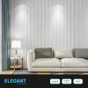 imageArt3d 12Pack Slat Design 3D Wall Panels for Interior Wall Decor 2x4 FT PVC Decorative Drop Ceiling Tiles  OakSquare  White