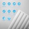 imageArt3d 12Pack Slat Design 3D Wall Panels for Interior Wall Decor 2x4 FT PVC Decorative Drop Ceiling Tiles  WalnutOblong  White