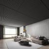 imageArt3d 12Pack Slat Design 3D Wall Panels for Interior Wall Decor 2x4 FT PVC Decorative Drop Ceiling Tiles  WhiteOblong  Black