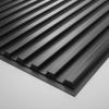 imageArt3d 12Pack Slat Design 3D Wall Panels for Interior Wall Decor 2x4 FT PVC Decorative Drop Ceiling Tiles  WhiteOblong  Black