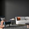 imageArt3d 12Pack Slat Design 3D Wall Panels for Interior Wall Decor 2x4 FT PVC Decorative Drop Ceiling Tiles  WhiteSquare  Black