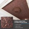 imageArt3d Decorative Ceiling Tile 2x2 Glue up Lay in Ceiling Tile 24x24 Pack of 12pcs Spanish Floral in Matt WhiteAntique Copper