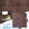 imageArt3d Decorative Ceiling Tile 2x2 Glue up Lay in Ceiling Tile 24x24 Pack of 12pcs Spanish Floral in Matt WhiteAntique Copper