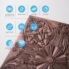 imageArt3d Decorative Ceiling Tile 2x2 Glue up Lay in Ceiling Tile 24x24 Pack of 12pcs Spanish Floral in Matt WhiteAntique Copper