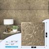 imageArt3d Decorative Ceiling Tile 2x2 Glue up Lay in Ceiling Tile 24x24 Pack of 12pcs Spanish Floral in Matt WhiteAntique Gold