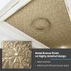 imageArt3d Decorative Ceiling Tile 2x2 Glue up Lay in Ceiling Tile 24x24 Pack of 12pcs Spanish Floral in Matt WhiteAntique Gold