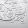 imageArt3d Decorative Ceiling Tile 2x2 Glue up Lay in Ceiling Tile 24x24 Pack of 12pcs Spanish Floral in Matt WhiteWhite