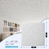 imageArt3d Decorative Ceiling Tile 2x2 Glue up Lay in Ceiling Tile 24x24 Pack of 12pcs Spanish Floral in Matt WhiteWhite
