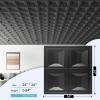 imageArt3d Drop Ceiling Tiles 24x24 12 Sheets PVC Decorative Glue up Ceilng Panels 2x2 WhiteMatt Black