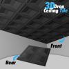 imageArt3d Drop Ceiling Tiles 24x24 12 Sheets PVC Decorative Glue up Ceilng Panels 2x2 WhiteMatt Black