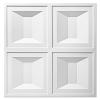 imageArt3d Drop Ceiling Tiles 24x24 12 Sheets PVC Decorative Glue up Ceilng Panels 2x2 WhiteMatt White