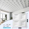 imageArt3d Drop Ceiling Tiles 24x24 12 Sheets PVC Decorative Glue up Ceilng Panels 2x2 WhiteMatt White