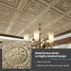 imageArt3d Drop Ceiling Tiles Glue up Ceiling Tiles 2x2 Plastic Sheet in Antique Copper 12Pack 48 SqftAntique Gold