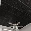 imageArt3d Drop Ceiling Tiles Glue up Ceiling Tiles 2x2 Plastic Sheet in Antique Copper 12Pack 48 SqftBlack