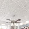 imageArt3d Drop Ceiling Tiles Glue up Ceiling Tiles 2x2 Plastic Sheet in Antique Copper 12Pack 48 SqftWhite