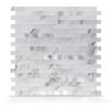 imageArt3d 10Sheet Peel and Stick Stone Overlay Kitchen Backsplash Tile  Volakas White Embellished with Metal GoldVolakas White  Metal Silver