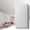imageArt3d 12Pack Slat Design 3D Wall Panels for Interior Wall Decor 2x4 FT PVC Decorative Drop Ceiling Tiles  BlackOblong  White
