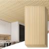 imageArt3d 12Pack Slat Design 3D Wall Panels for Interior Wall Decor 2x4 FT PVC Decorative Drop Ceiling Tiles  OakOblong  Oak