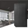 imageArt3d 12Pack Slat Design 3D Wall Panels for Interior Wall Decor 2x4 FT PVC Decorative Drop Ceiling Tiles  WalnutOblong  Black